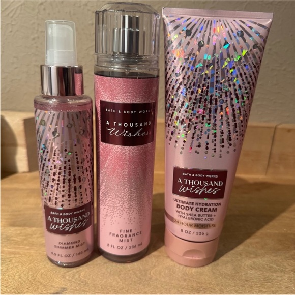 Bath & Body Works Other - 🥳HP 5/1 NWT A Thousand Wishes Fragrance Mist, Hydration Cream & Shimmer Bundle
